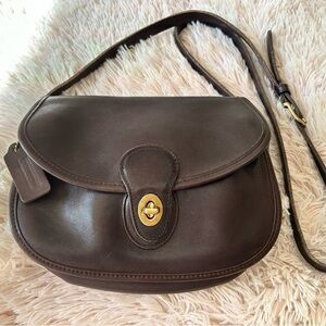 Coach Dark Brown Leather Crossbody Bag